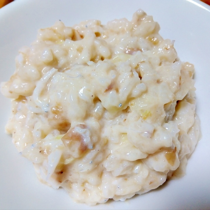 梅干しらす鰹節キャベツ入り豆乳おじや
